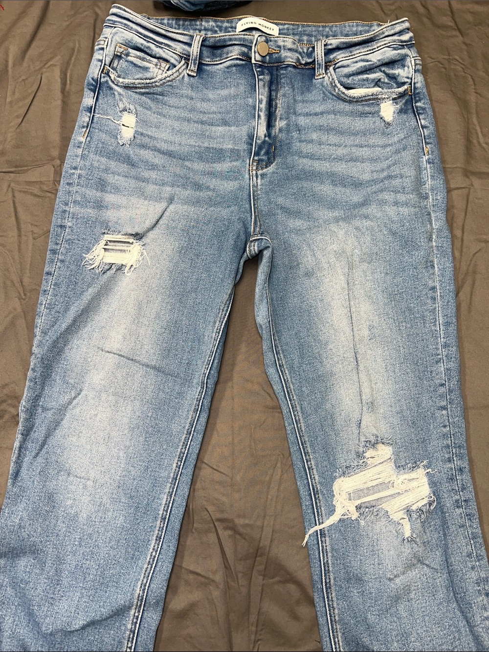 Flying Monkey Light Blue Distressed Boyfriend Jeans